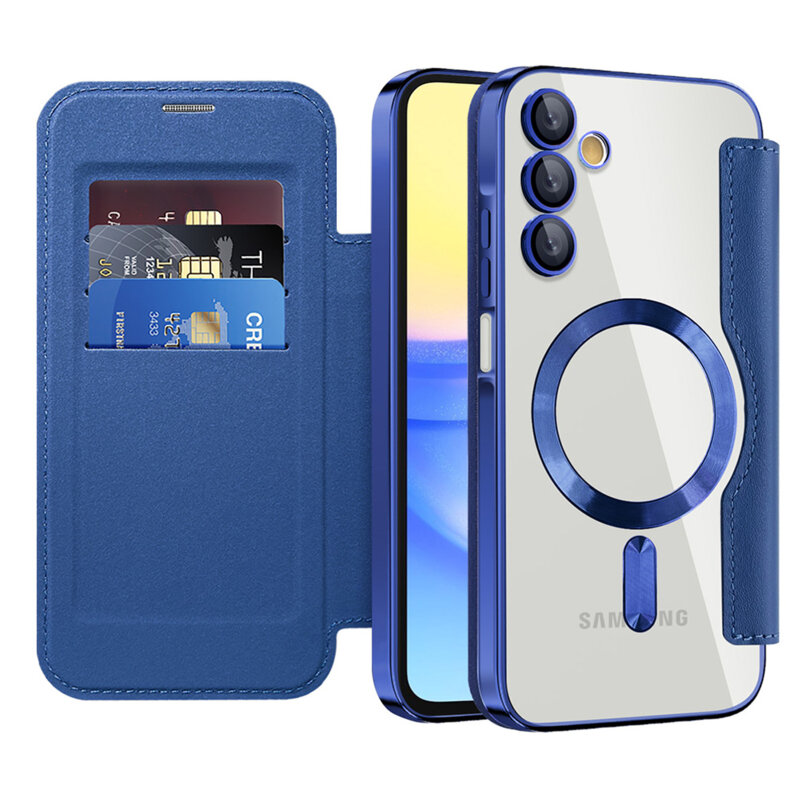 Husa Samsung Galaxy A15 4G Techsuit SmartMag Book Case, albastru