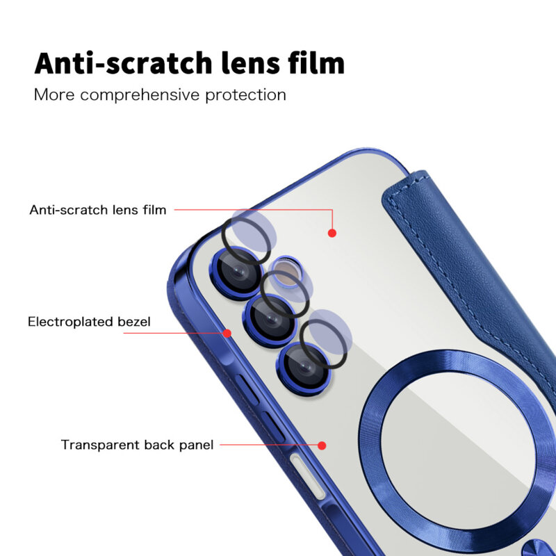 Husa Samsung Galaxy A15 4G Techsuit SmartMag Book Case, albastru