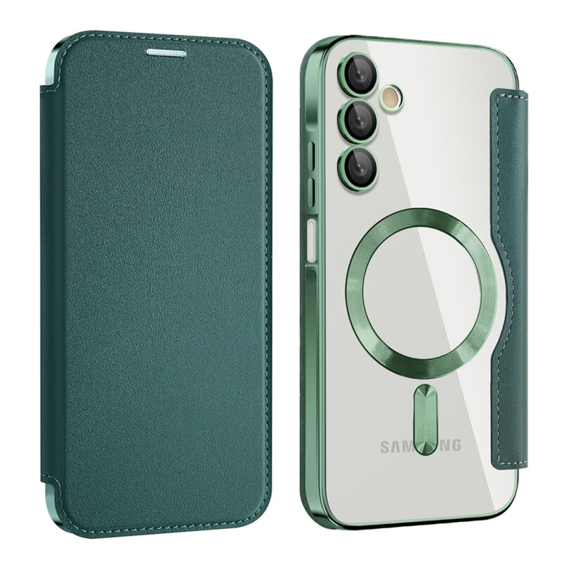 Husa Samsung Galaxy A15 5G Techsuit SmartMag Book Case, verde