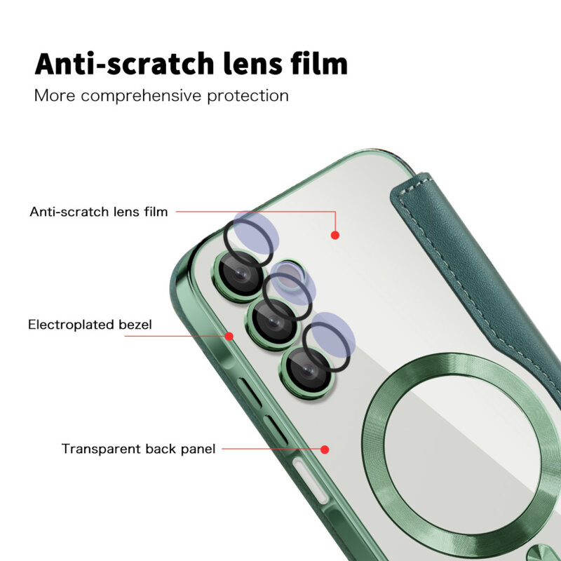 Husa Samsung Galaxy A15 5G Techsuit SmartMag Book Case, verde