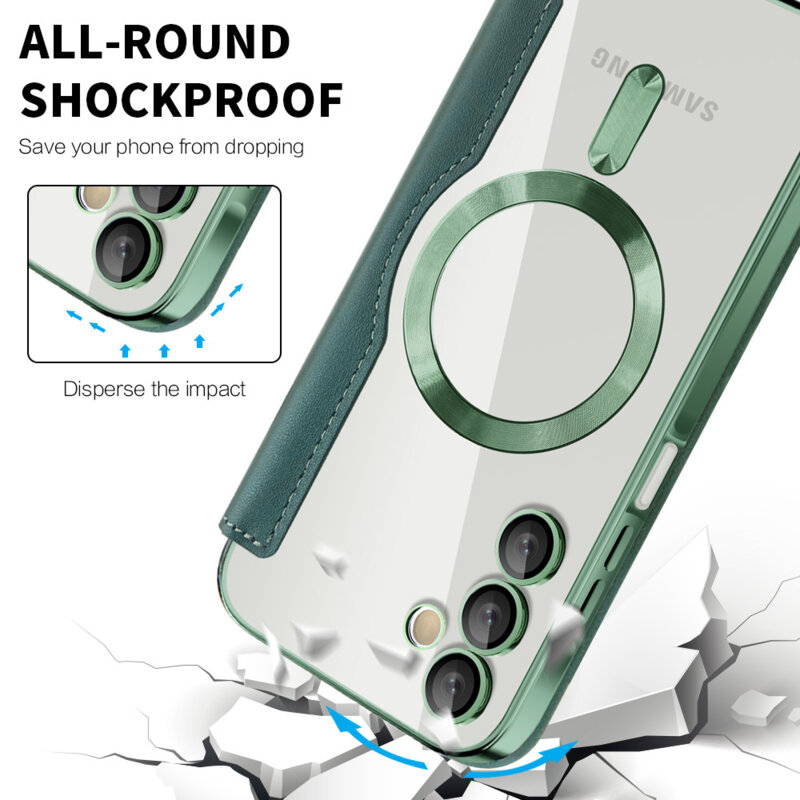 Husa Samsung Galaxy A15 5G Techsuit SmartMag Book Case, verde