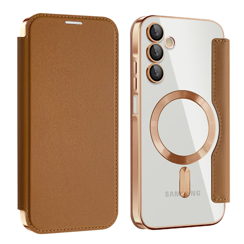 Husa Samsung Galaxy A15 5G Techsuit SmartMag Book Case, maro