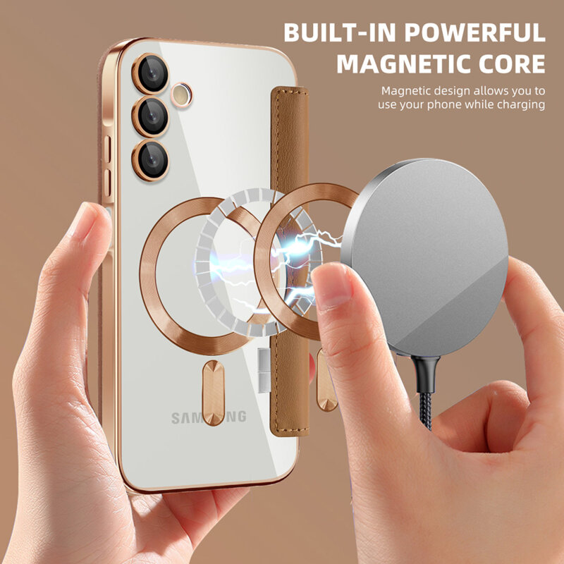 Husa Samsung Galaxy A15 5G Techsuit SmartMag Book Case, maro