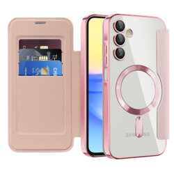 Husa Samsung Galaxy A15 4G Techsuit SmartMag Book Case, roz