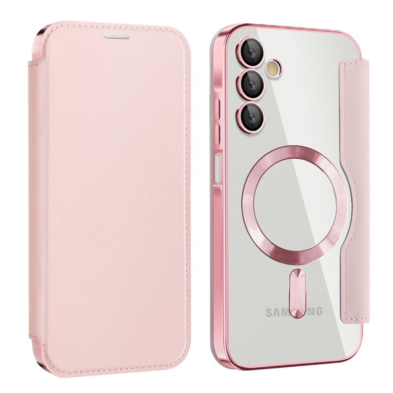 Husa Samsung Galaxy A15 4G Techsuit SmartMag Book Case, roz