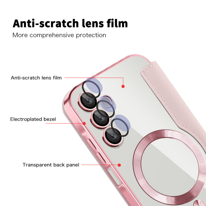 Husa Samsung Galaxy A15 4G Techsuit SmartMag Book Case, roz