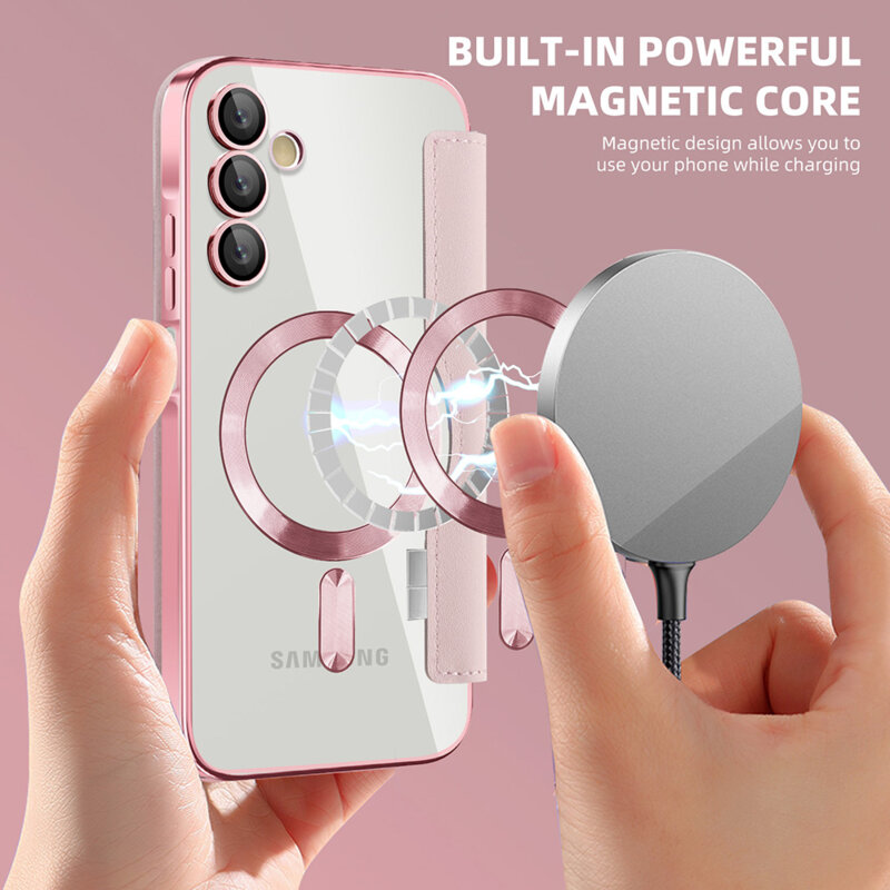 Husa Samsung Galaxy A15 5G Techsuit SmartMag Book Case, roz