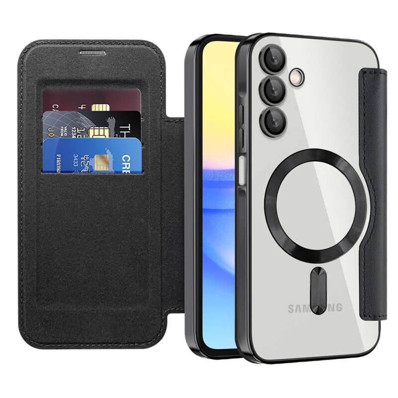 Husa Samsung Galaxy A15 5G Techsuit SmartMag Book Case, negru
