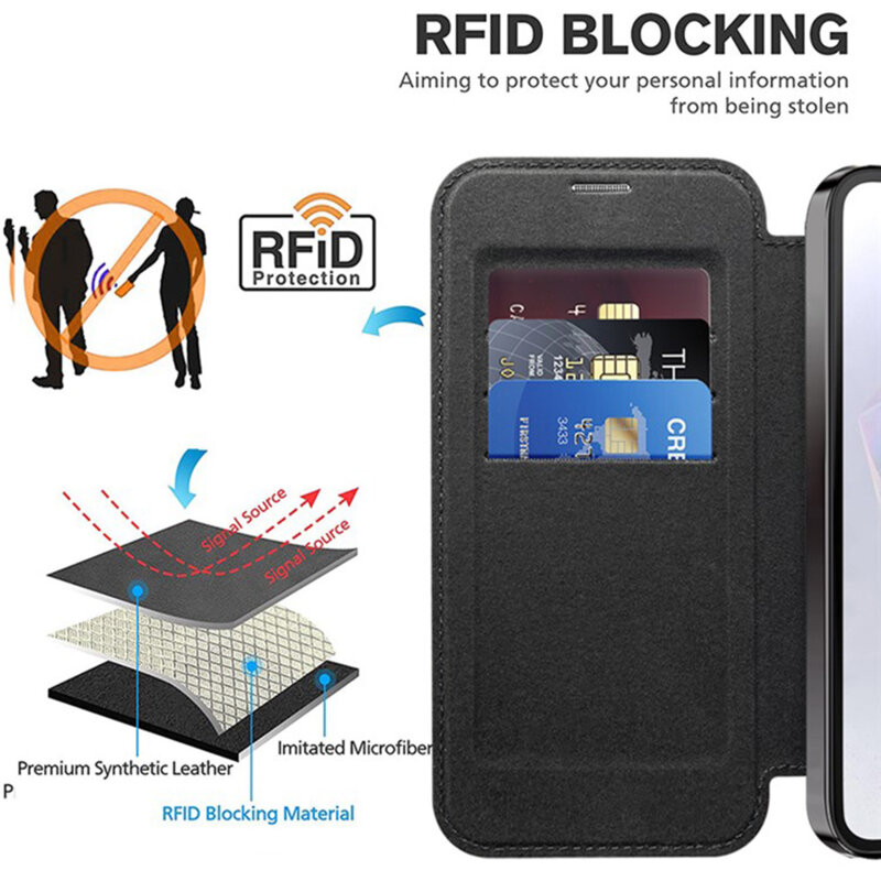 Husa Samsung Galaxy A36 5G Techsuit SmartMag Book Case, negru