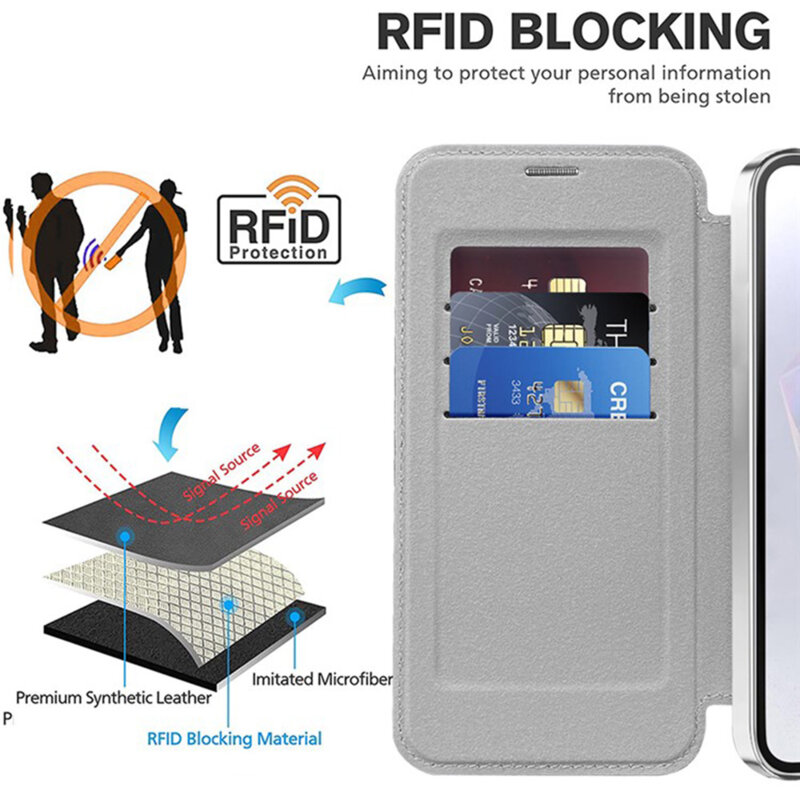 Husa Samsung Galaxy A36 5G Techsuit SmartMag Book Case, gri