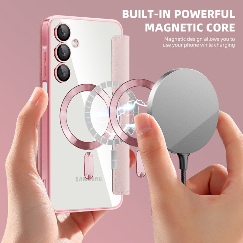 Husa Samsung Galaxy A16 5G Techsuit SmartMag Book Case, roz