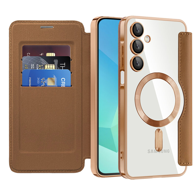 Husa Samsung Galaxy A16 5G Techsuit SmartMag Book Case, maro