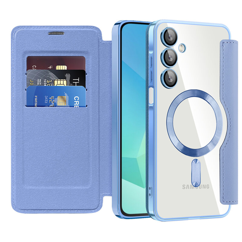 Husa Samsung Galaxy A16 5G Techsuit SmartMag Book Case, bleu