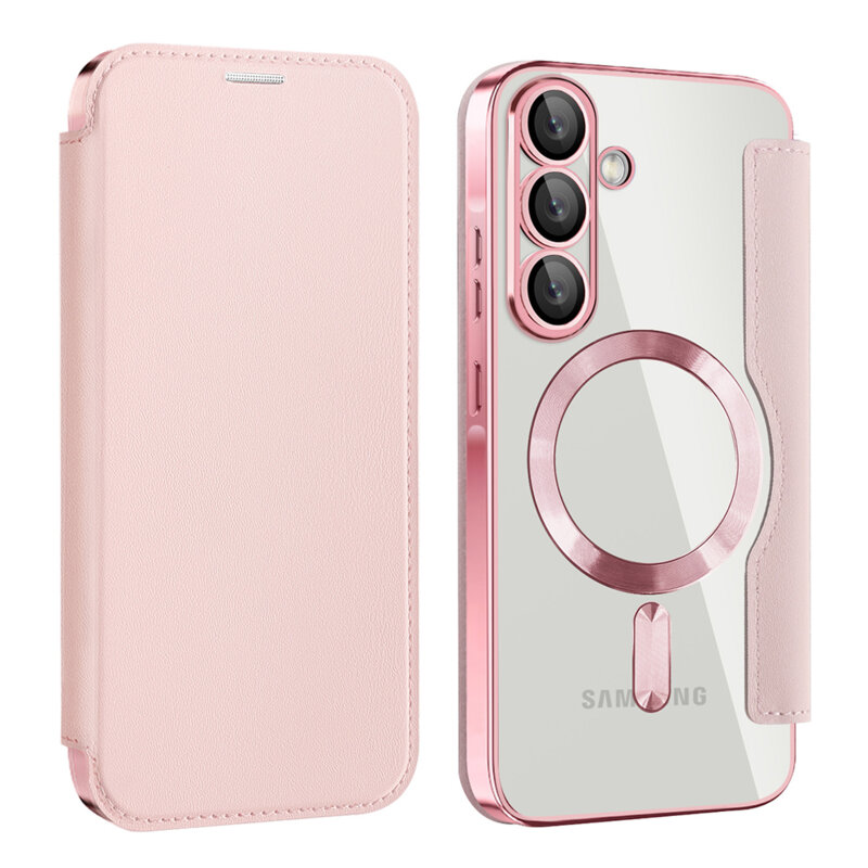 Husa Samsung Galaxy A56 5G Techsuit SmartMag Book Case, roz