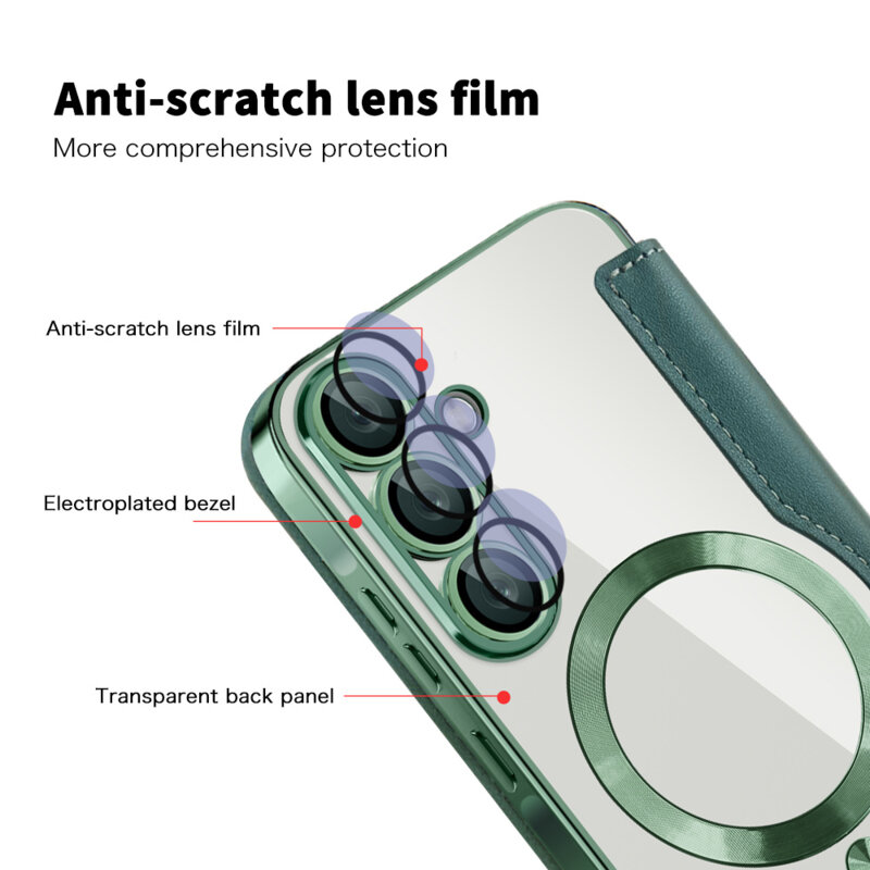 Husa Samsung Galaxy A56 5G Techsuit SmartMag Book Case, verde