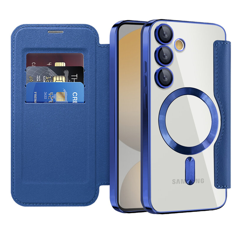 Husa Samsung Galaxy S24 FE Techsuit SmartMag Book Case, albastru