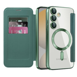 Husa Samsung Galaxy S24 FE Techsuit SmartMag Book Case, verde