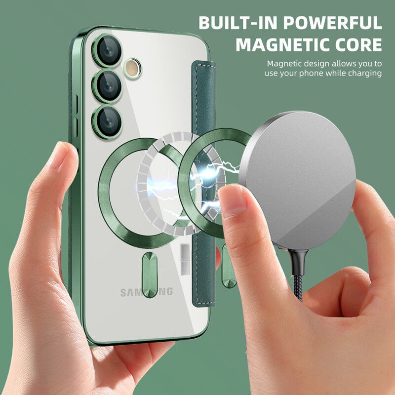 Husa Samsung Galaxy S24 FE Techsuit SmartMag Book Case, verde