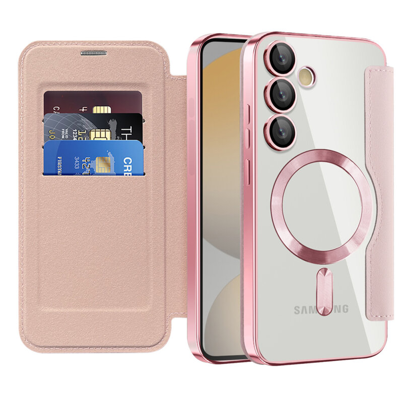 Husa Samsung Galaxy S24 FE Techsuit SmartMag Book Case, roz