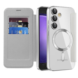 Husa Samsung Galaxy S23 FE Techsuit SmartMag Book Case, gri