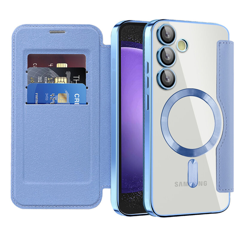 Husa Samsung Galaxy S23 FE Techsuit SmartMag Book Case, bleu