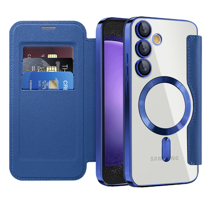 Husa Samsung Galaxy S23 FE Techsuit SmartMag Book Case, albastru