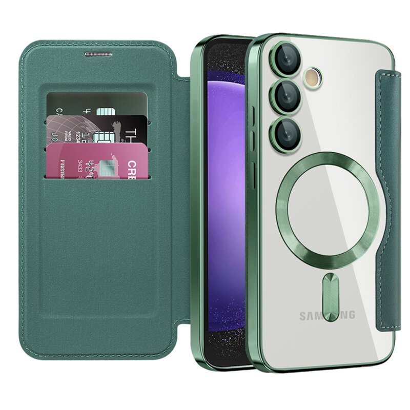 Husa Samsung Galaxy S23 FE Techsuit SmartMag Book Case, verde
