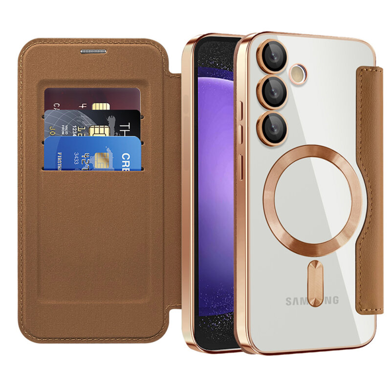 Husa Samsung Galaxy S23 FE Techsuit SmartMag Book Case, maro