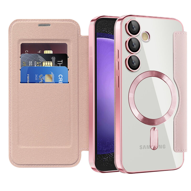 Husa Samsung Galaxy S23 FE Techsuit SmartMag Book Case, roz