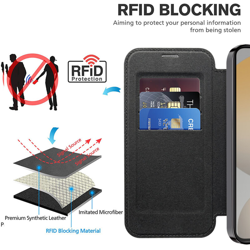 Husa Samsung Galaxy S23 Techsuit SmartMag Book Case, negru