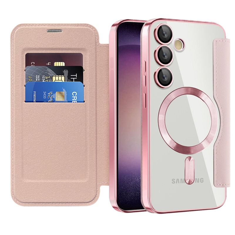 Husa Samsung Galaxy S23 Techsuit SmartMag Book Case, roz