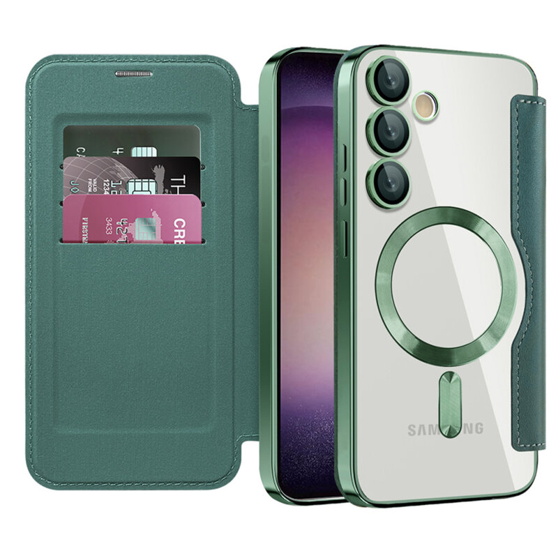 Husa Samsung Galaxy S23 Techsuit SmartMag Book Case, verde