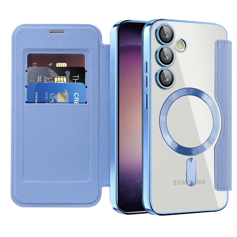 Husa Samsung Galaxy S23 Techsuit SmartMag Book Case, bleu