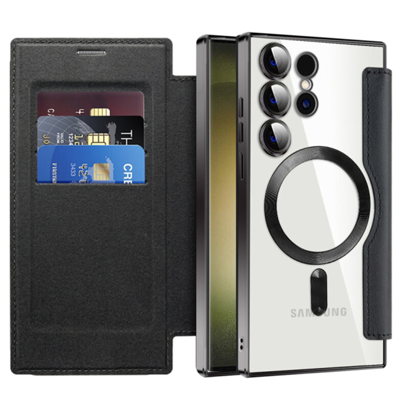 Husa Samsung Galaxy S23 Ultra Techsuit SmartMag Book Case, negru