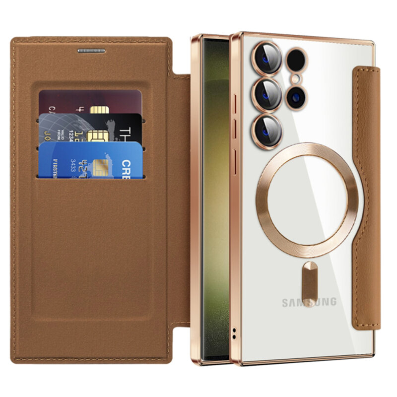 Husa Samsung Galaxy S23 Ultra Techsuit SmartMag Book Case, maro
