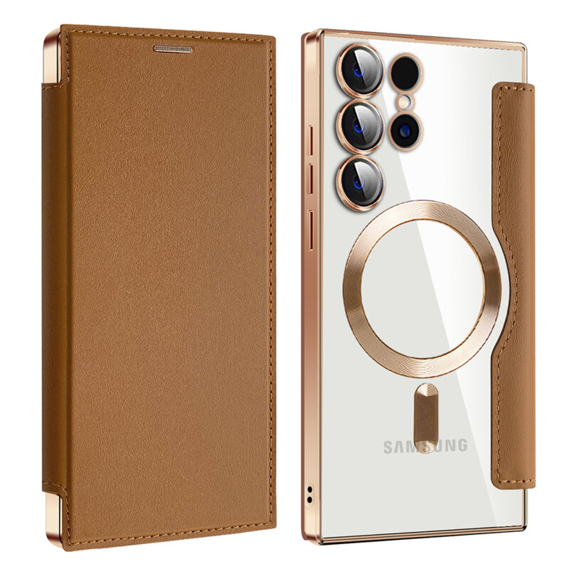Husa Samsung Galaxy S23 Ultra Techsuit SmartMag Book Case, maro