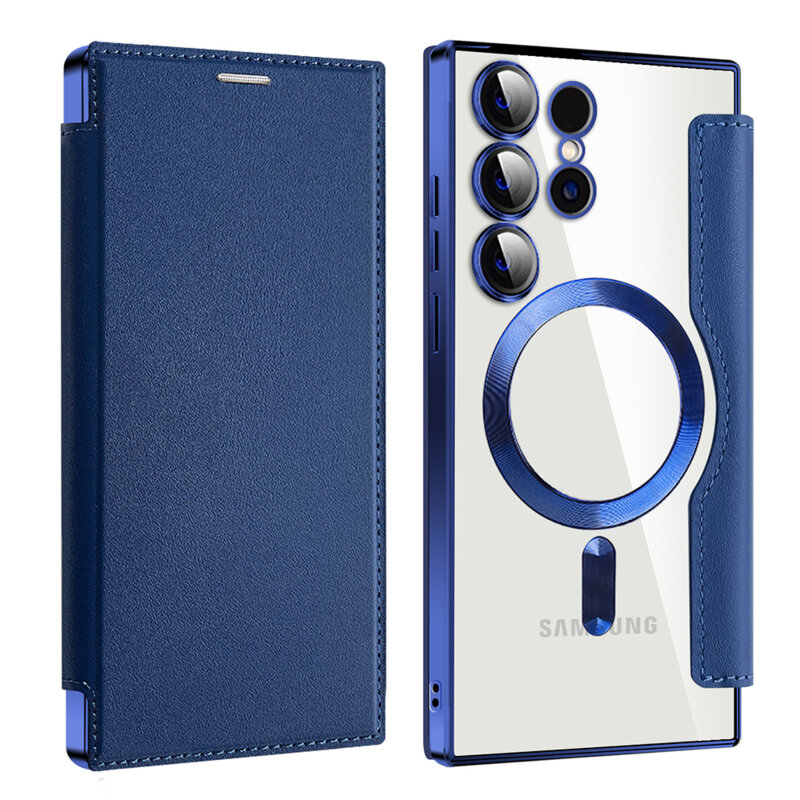Husa Samsung Galaxy S23 Ultra Techsuit SmartMag Book Case, albastru