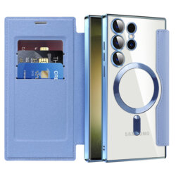 Husa Samsung Galaxy S23 Ultra Techsuit SmartMag Book Case, bleu