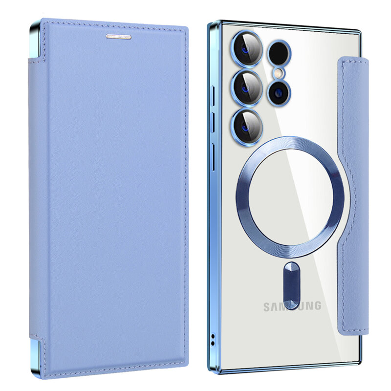 Husa Samsung Galaxy S23 Ultra Techsuit SmartMag Book Case, bleu