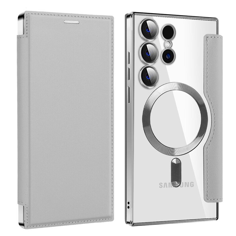 Husa Samsung Galaxy S23 Ultra Techsuit SmartMag Book Case, gri