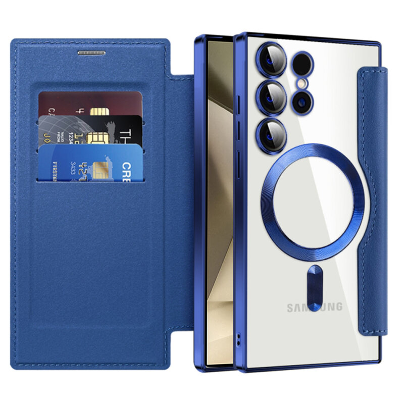Husa Samsung Galaxy S24 Ultra Techsuit SmartMag Book Case, albastru