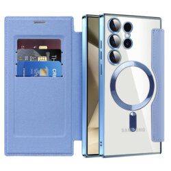 Husa Samsung Galaxy S24 Ultra Techsuit SmartMag Book Case, bleu