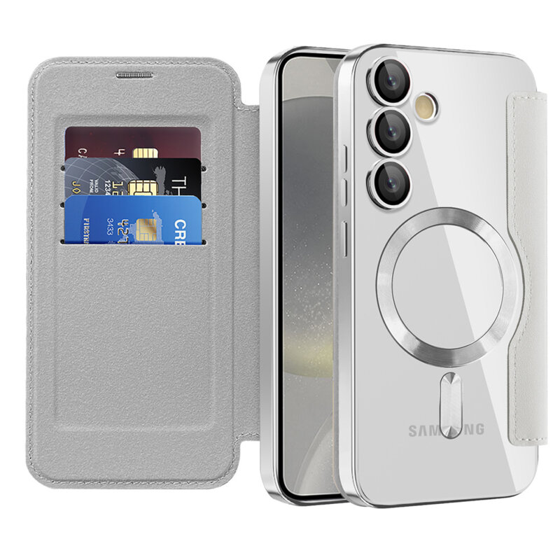 Husa Samsung Galaxy S24 Techsuit SmartMag Book Case, gri