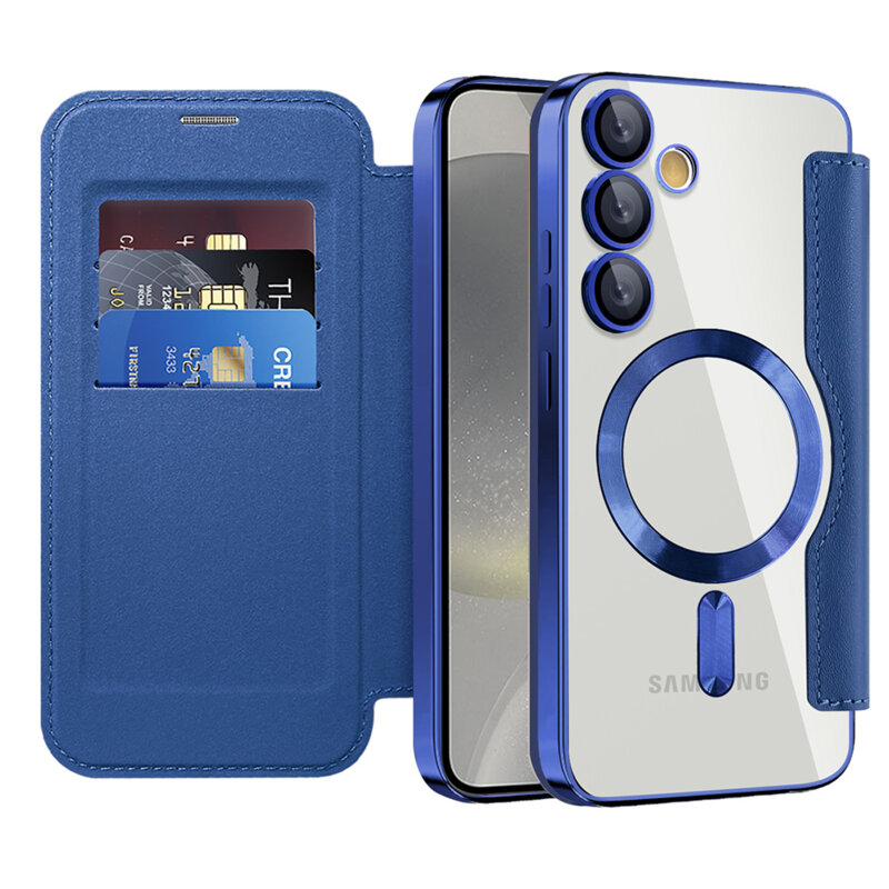 Husa Samsung Galaxy S24 Techsuit SmartMag Book Case, albastru