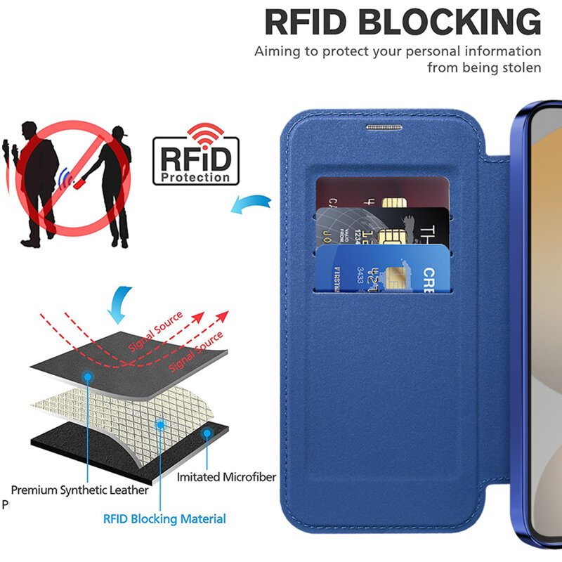Husa Samsung Galaxy S24 Techsuit SmartMag Book Case, albastru
