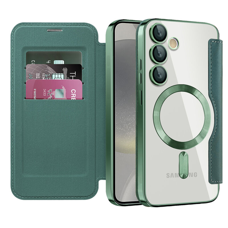 Husa Samsung Galaxy S24 Techsuit SmartMag Book Case, verde