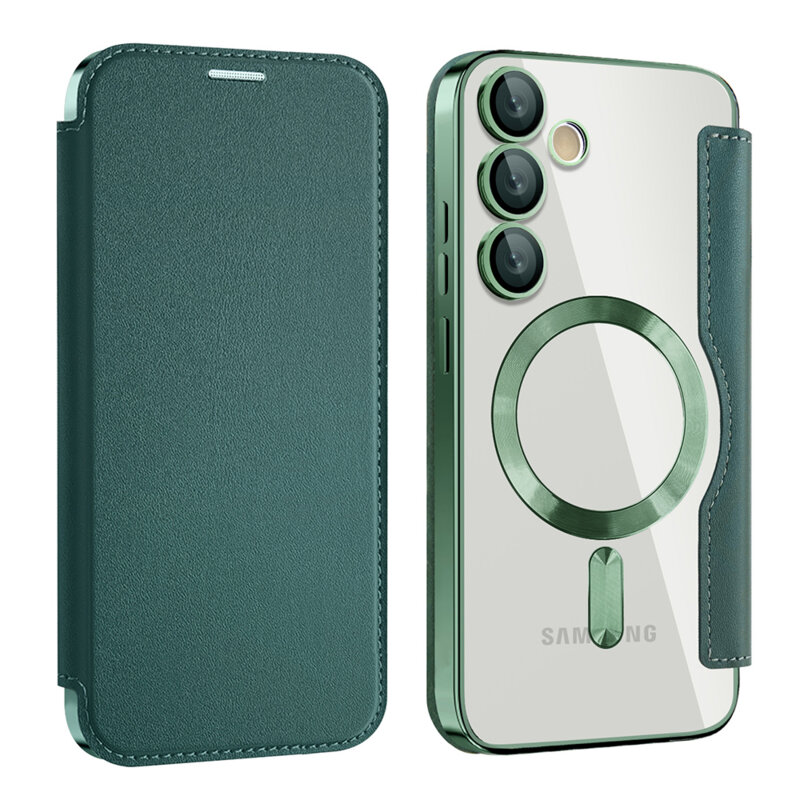 Husa Samsung Galaxy S24 Techsuit SmartMag Book Case, verde