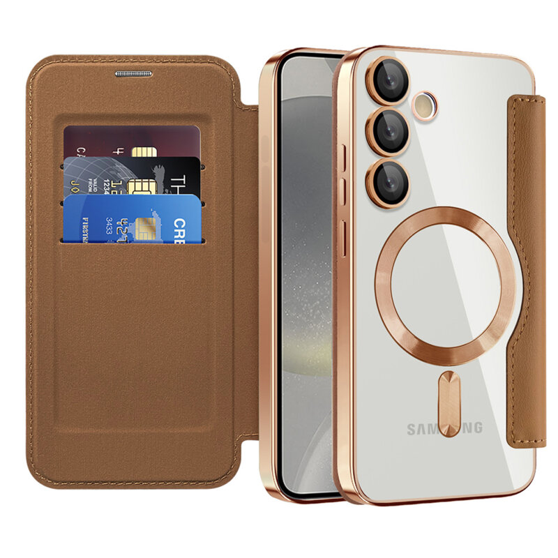 Husa Samsung Galaxy S24 Techsuit SmartMag Book Case, maro