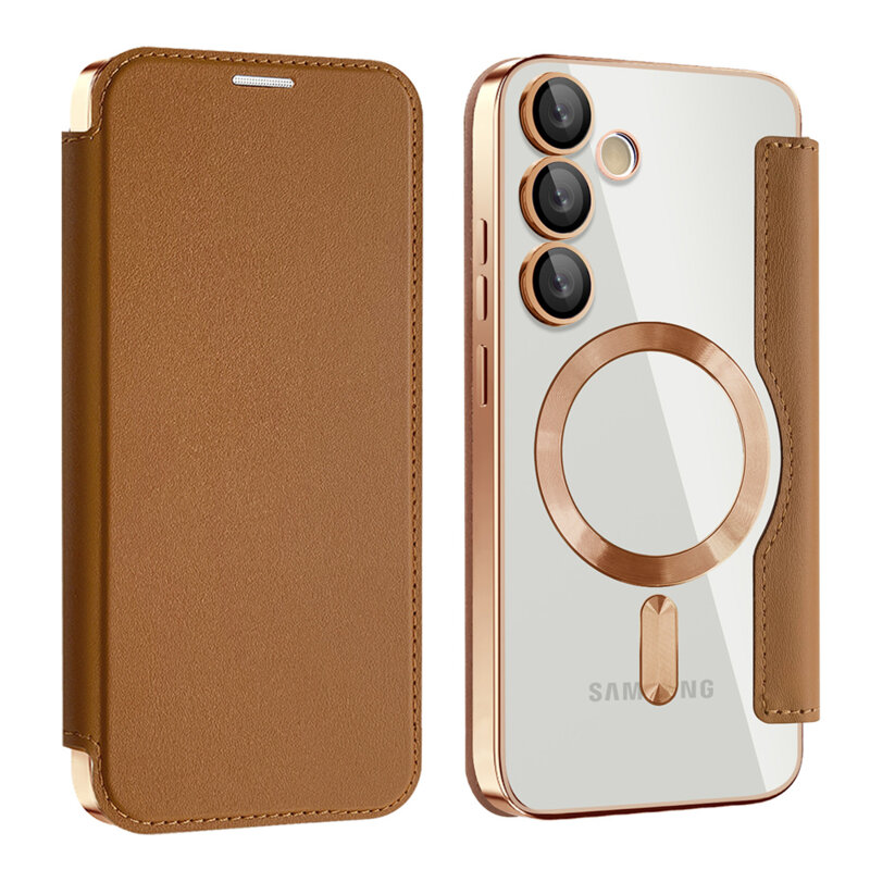 Husa Samsung Galaxy S24 Techsuit SmartMag Book Case, maro