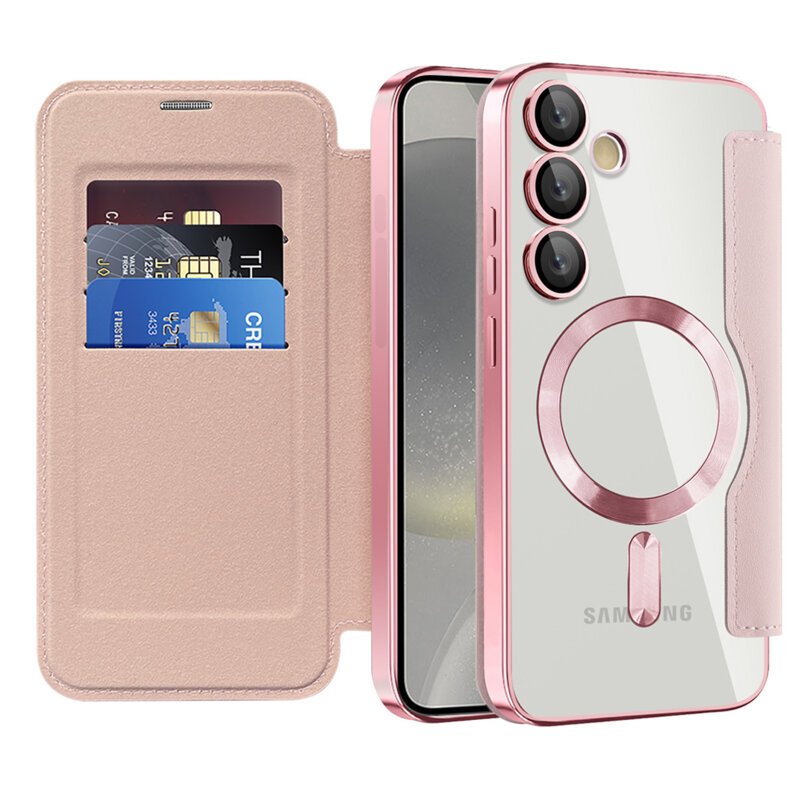 Husa Samsung Galaxy S24 Techsuit SmartMag Book Case, roz